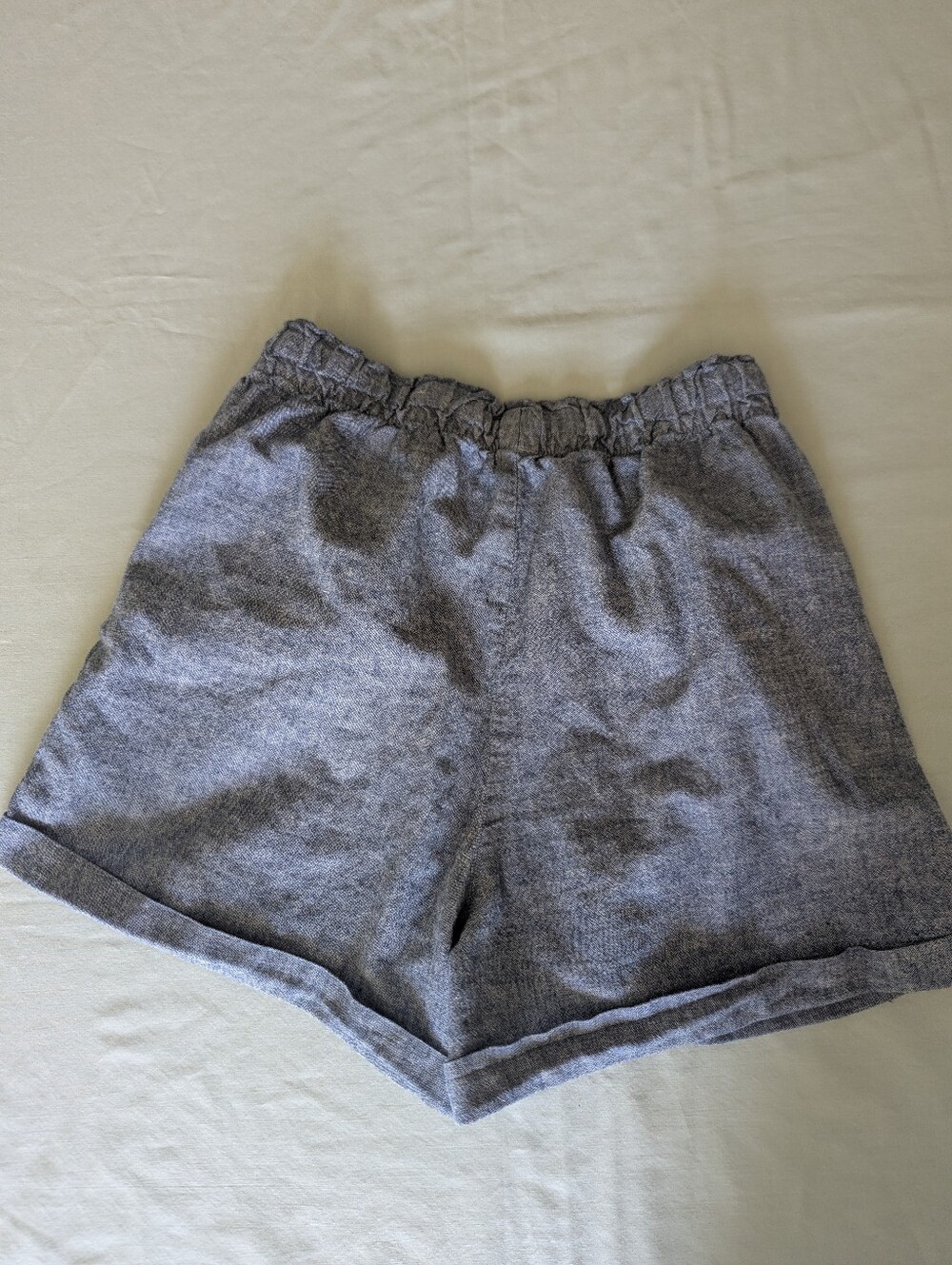Uniqlo Chambray Elastic Waist Linen Cotton Shorts - Picture 6 of 7